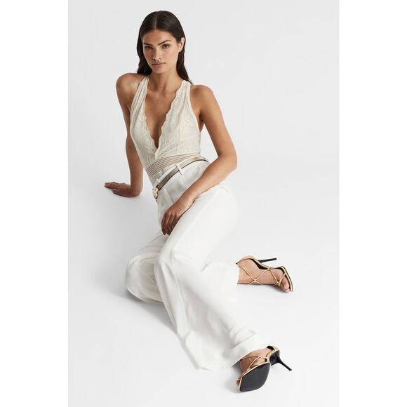 Reiss Kali Leather strappy Stiletto wrap Sandals in gold Metallic size 37 NWOT - Picture 3 of 12